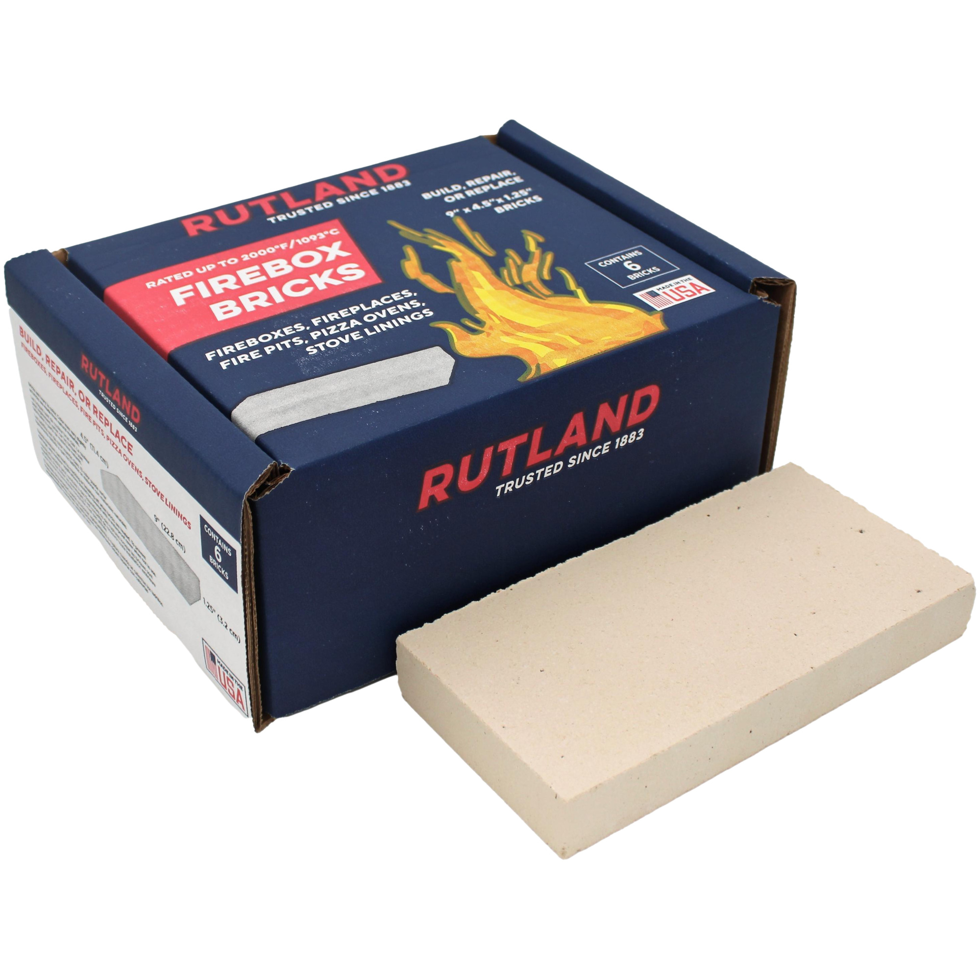 Rutland, Firebox Bricks, 6 Ivory Bricks, Model# 603-1